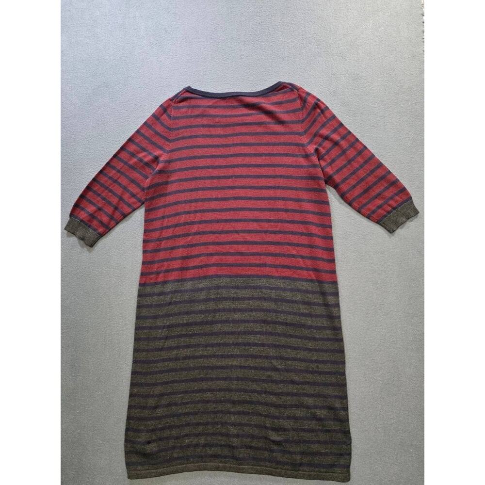 Talbots Wool blend Dress Knit Stripes Pockets Red Grey Blue Size 1X A010514 - Picture 8 of 8